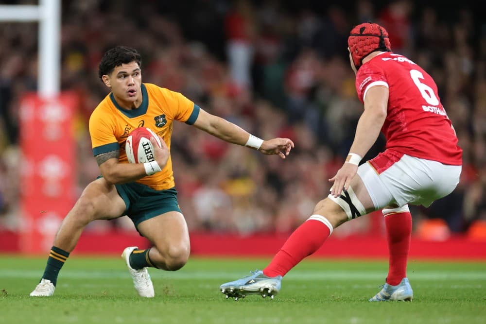 Sonny Bill Williams is imploring Joe Schmidt to pick and stick with a flyhalf for the duration of Australia's three-Test series with the British and Irish Lions, backing Noah Lolesio. Photo: Getty Images