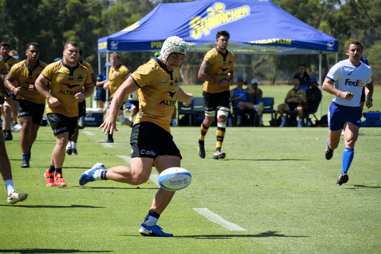 Mac Grealy in action in the Force's internal game at Scotch College. Photo credit: Ben Somerford