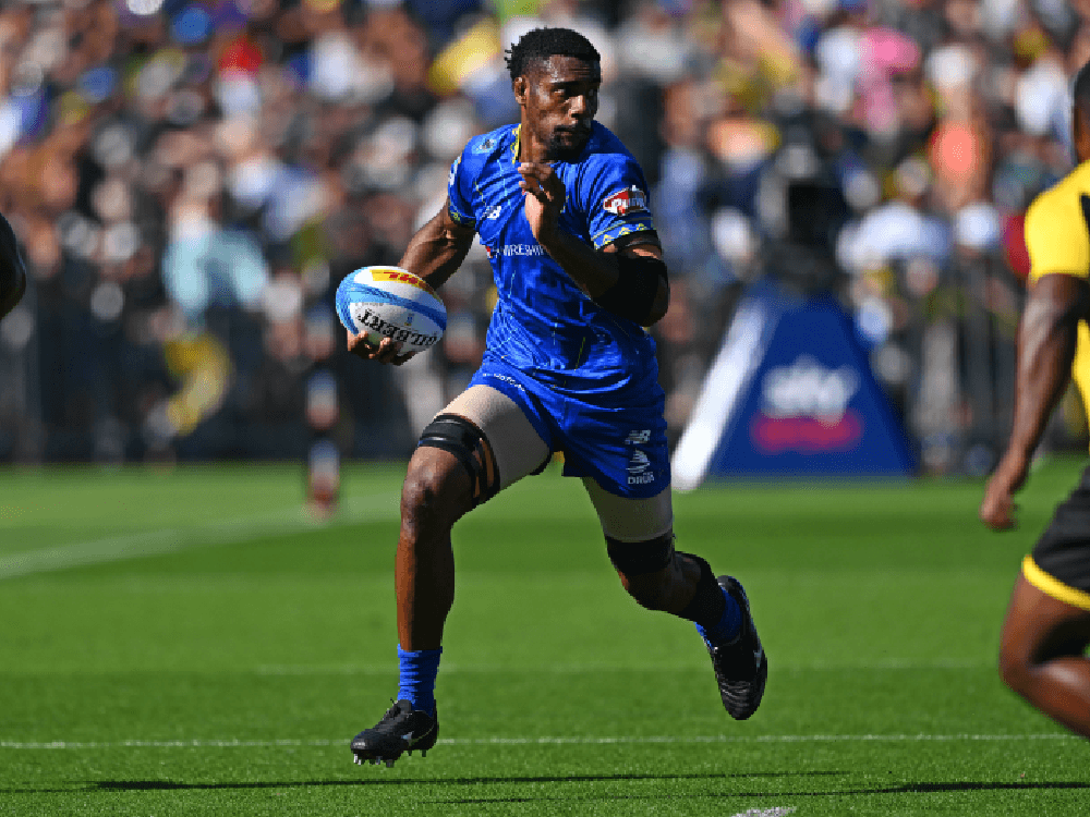 Mesake Vocevoce in action for the Drua in 2025. Source: Getty.