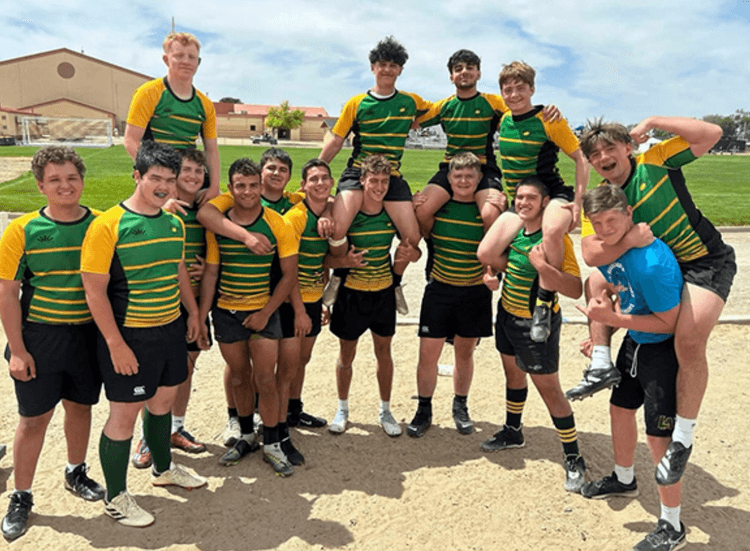 The Los Alamos Nukes from left, Rj Fox, Jordan Herrera, Joan Gurrera, Nate Larson, Stuart Miller, Seth Rainey, Luke Archuleta, Jackson Blair, Kyler Young, Jimmy Wilson, Seth Cowan, Eddy Hooks, Rohan Sullivan, Evan Beverage and Frank Sheppard