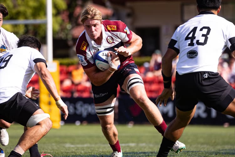 Buildcorp Reds Academy Player of the Year Tom Robinson in action against the Saitama Panasonic Wild Knights in Toowoomba