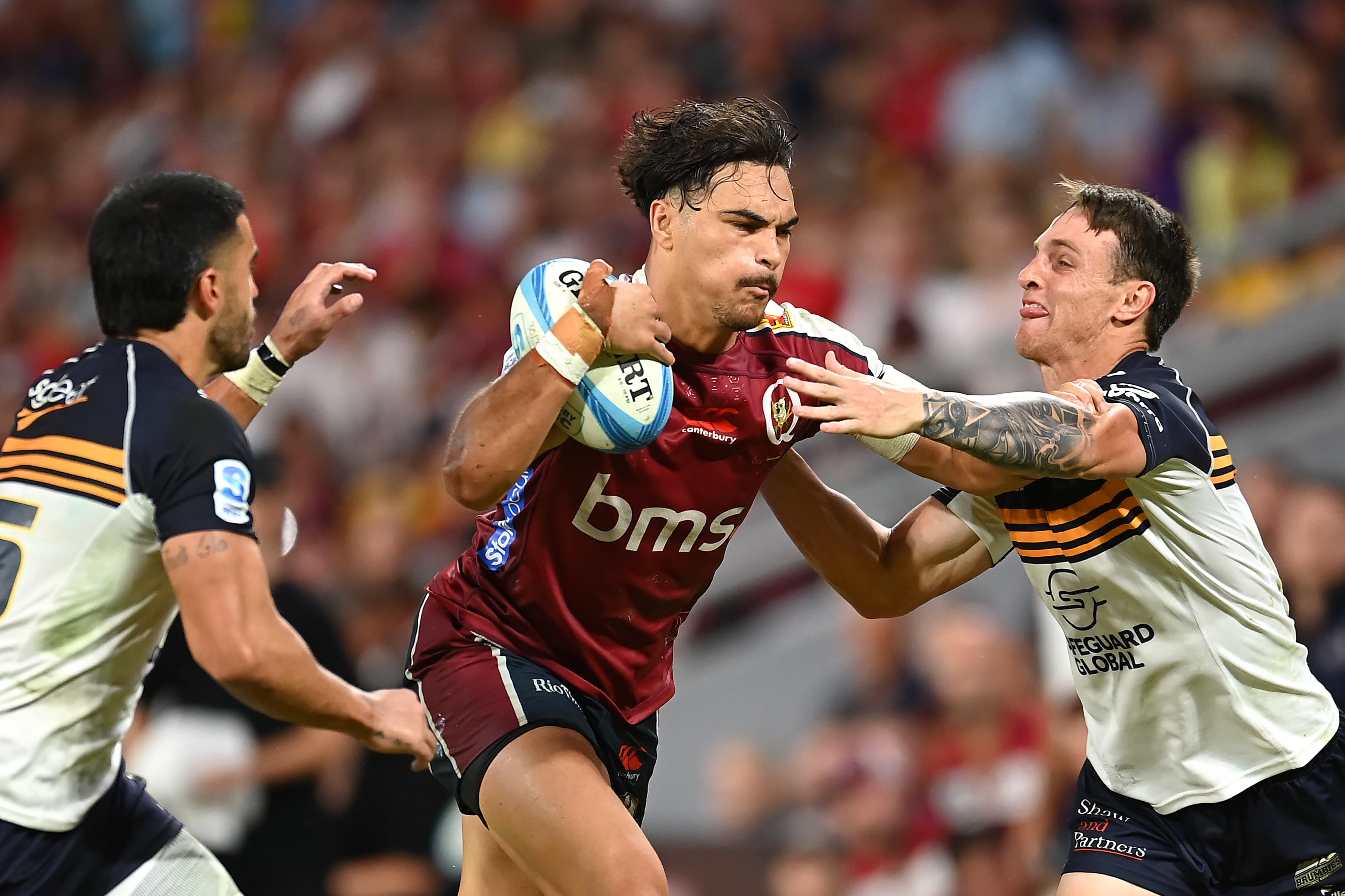 The powerful running style of Jordan Petaia... 58 games for the Reds. Photo: Getty Images