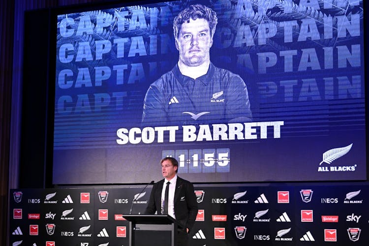 Scott Barrett was unveiled as All Blacks captain. Photo: Getty Images