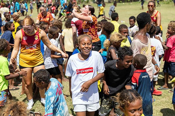 Briars Women’s Rugby teach local school kids in Solomon Islands rugby skills