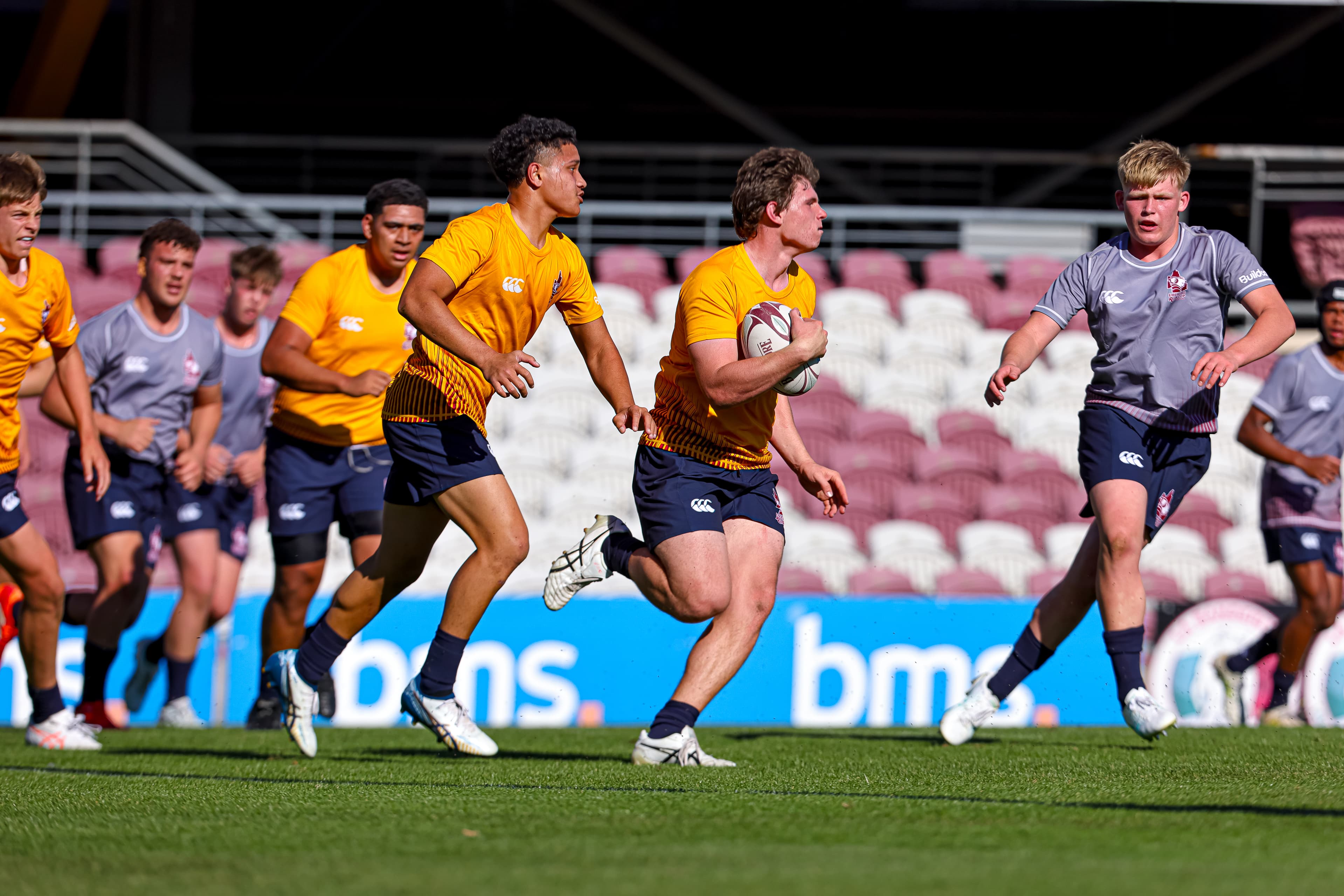 Backrower Ryker Smith on the charge during the KDL Property Group Emerging Reds Cup