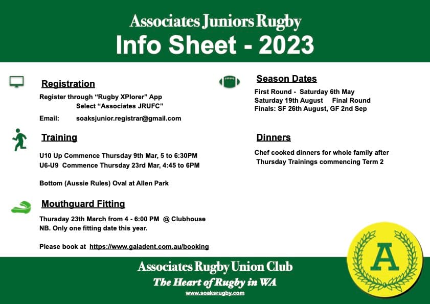 2023 Season Information Sheet