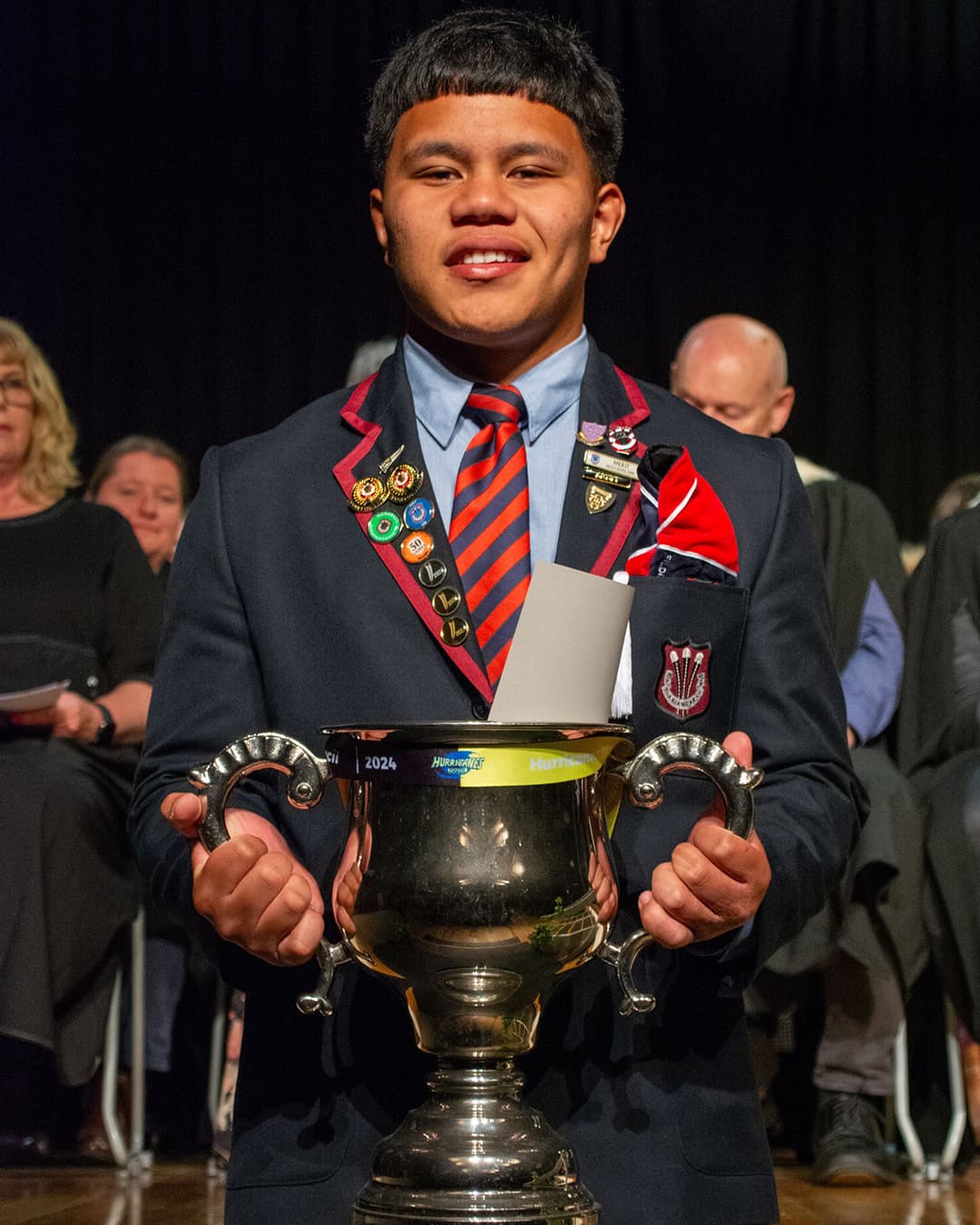 FAHS Captain Alani Fakava with the Hurricanes Region Cup