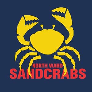 This is the club logo for the North Ward Sand Crabs Rugby Union club