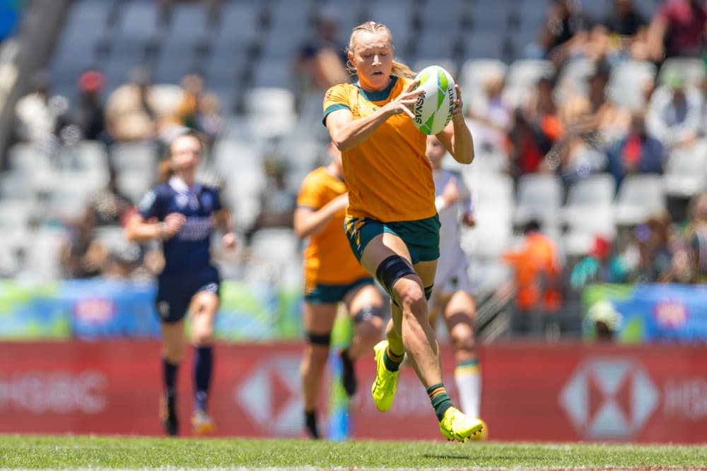 Maddison Levi scored a hat-trick as the Aussies cruised through the Cape Town pool stages. Photo: World Rugby